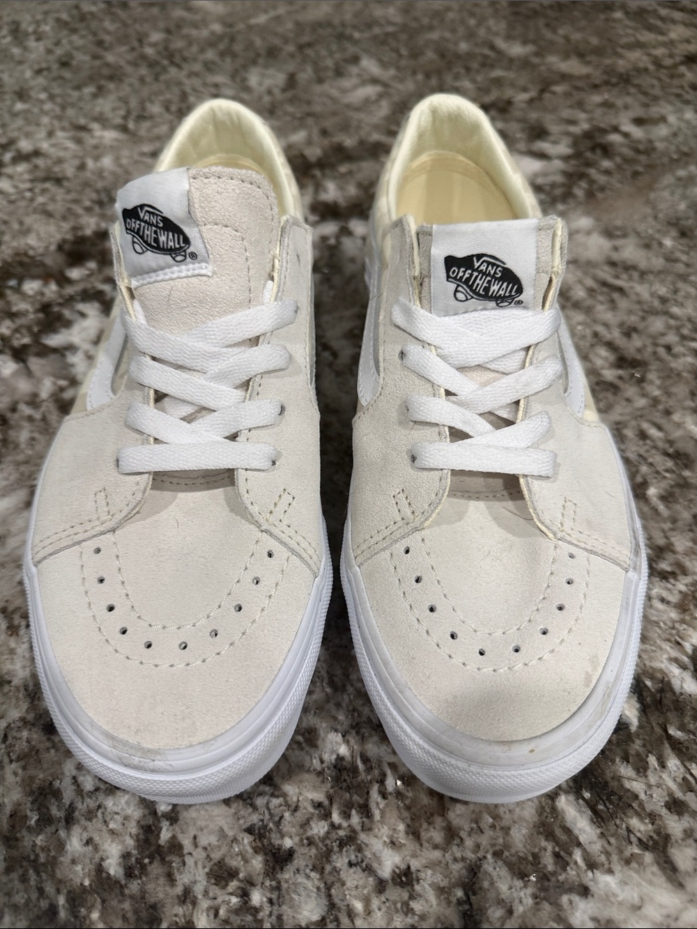 Vans Cream/White Suede Low-Top Sneakers